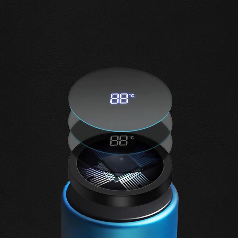 Garrafa Térmica de Aço Inoxidável com Termômetro Digital 500ml Led