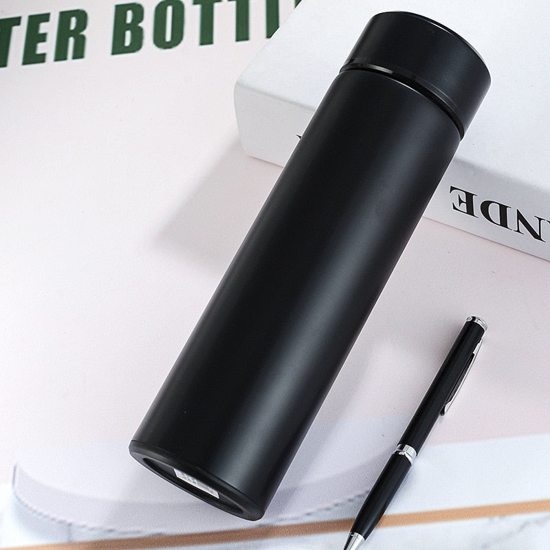 Garrafa Térmica de Aço Inoxidável com Termômetro Digital 500ml Led